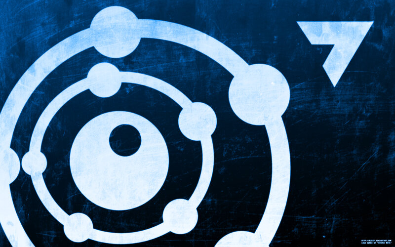 blue atomic symbol design