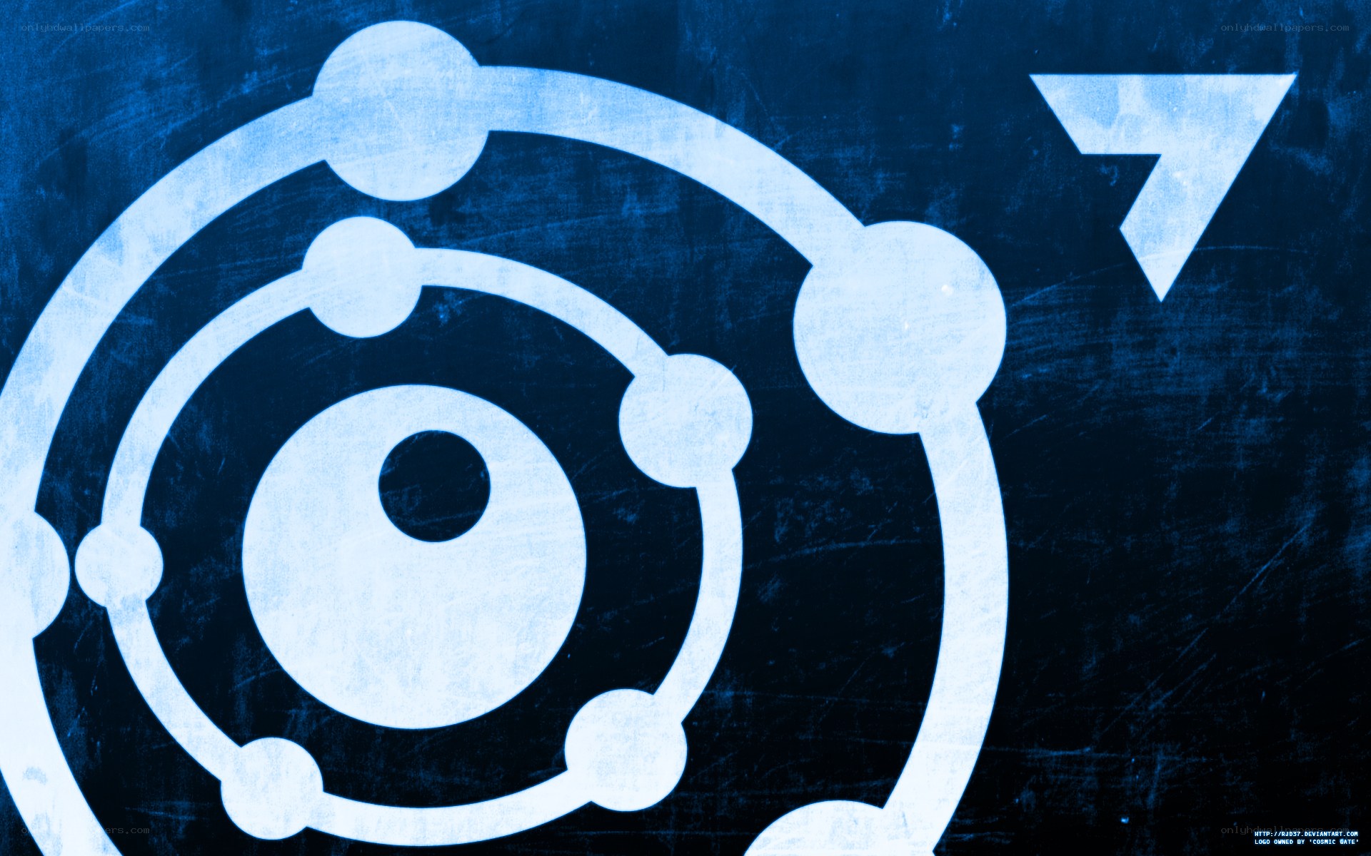 blue atomic symbol design