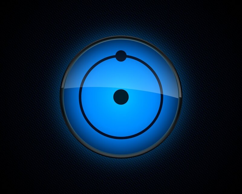 blue atomic symbol icon