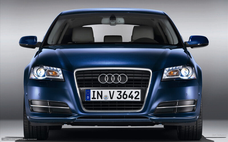 blue audi a3 front view