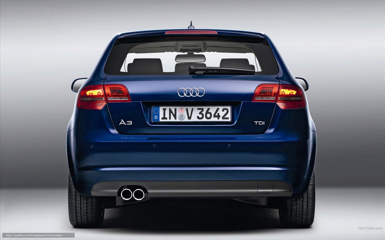 blue audi a3 tdi rear view
