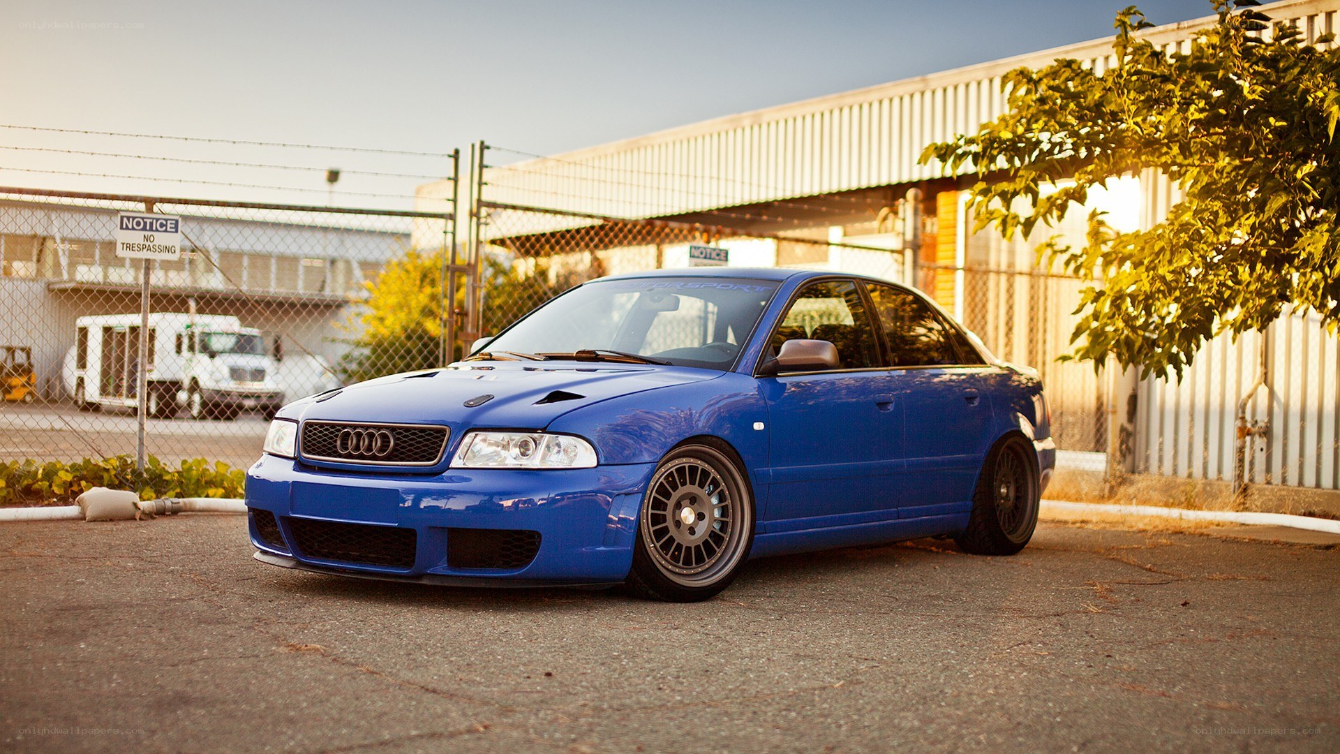 blue audi a4 on asphalt