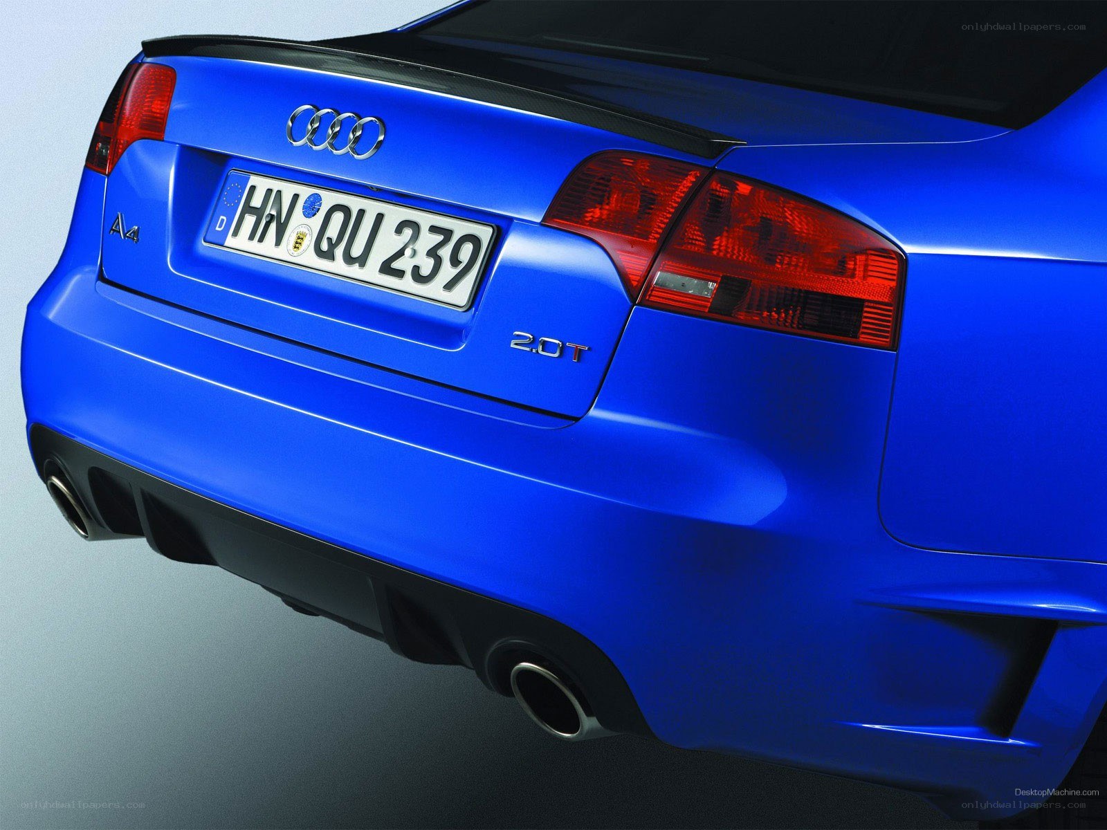 blue audi a4 rear view