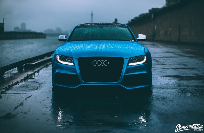 Blue Audi Car — Dramatic, Photograph