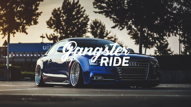 Blue Audi Car — Dramatic, Sunset