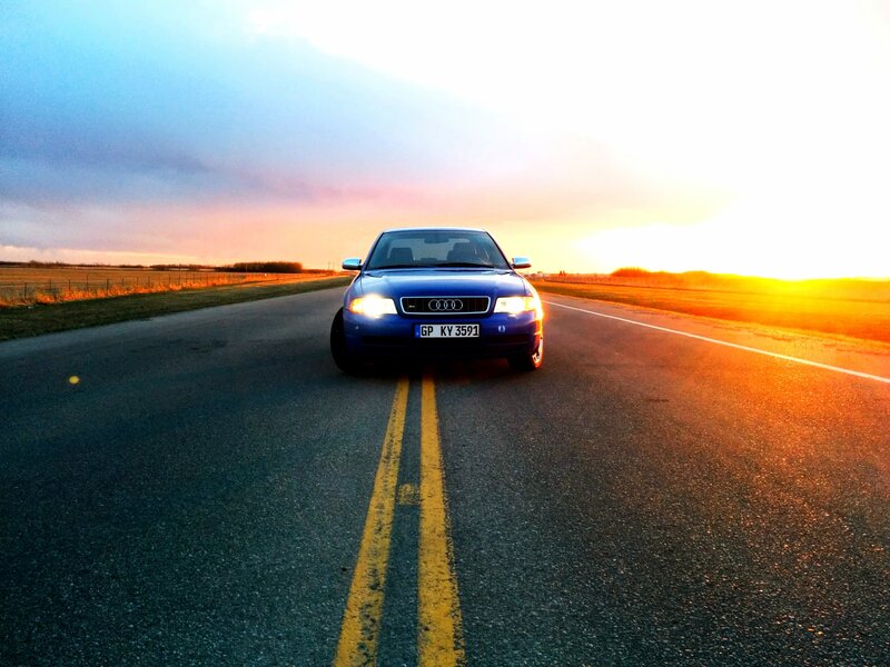 Blue Audi Car — Dramatic