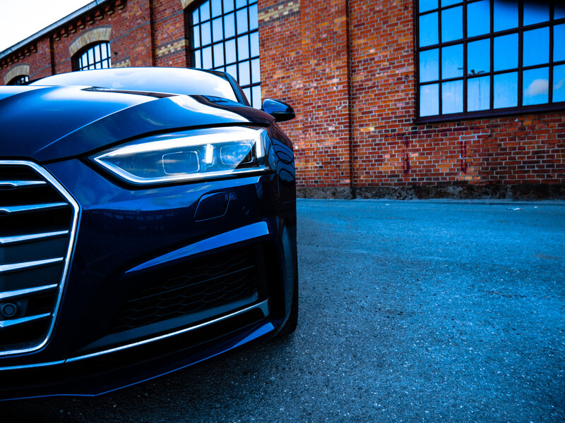 Blue Audi Car Front