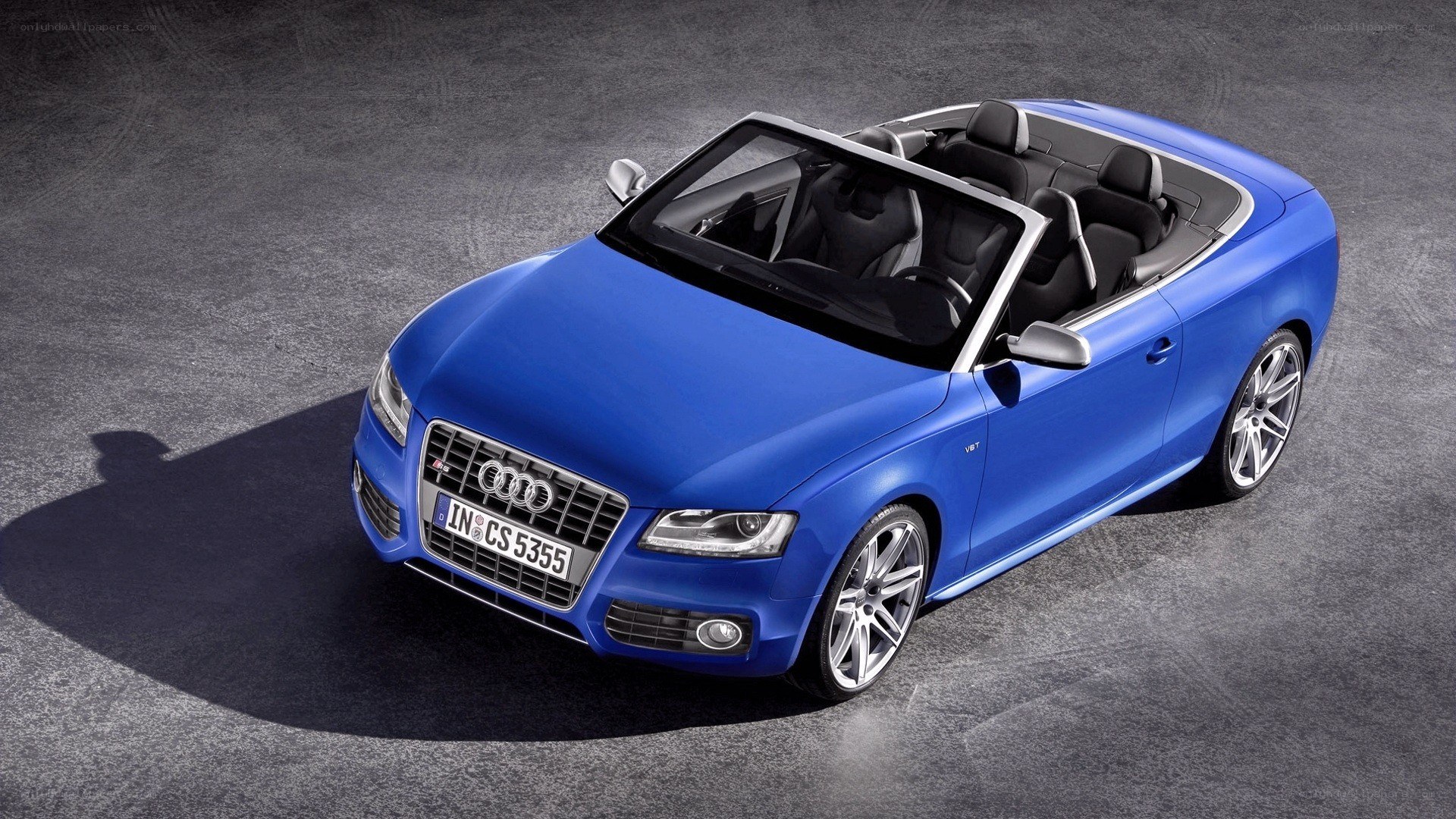 blue audi convertible car