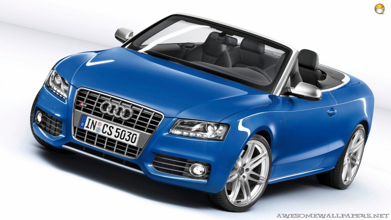 blue audi convertible car