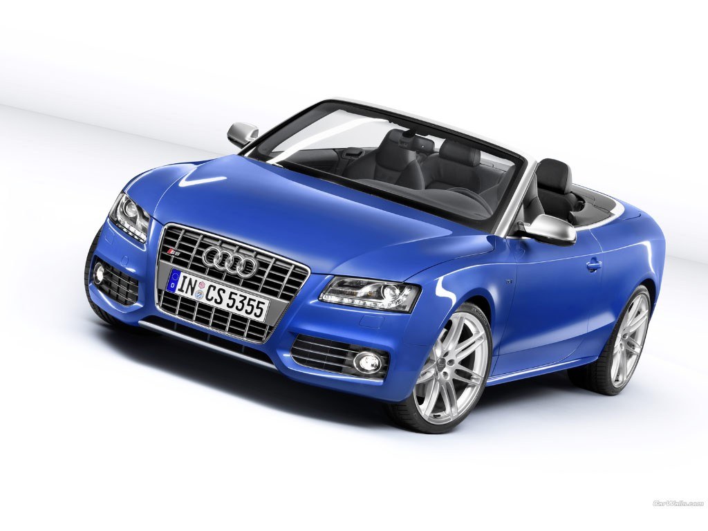 blue audi convertible car
