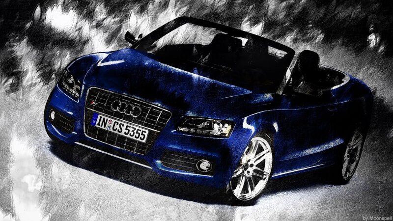 Blue Audi convertible car