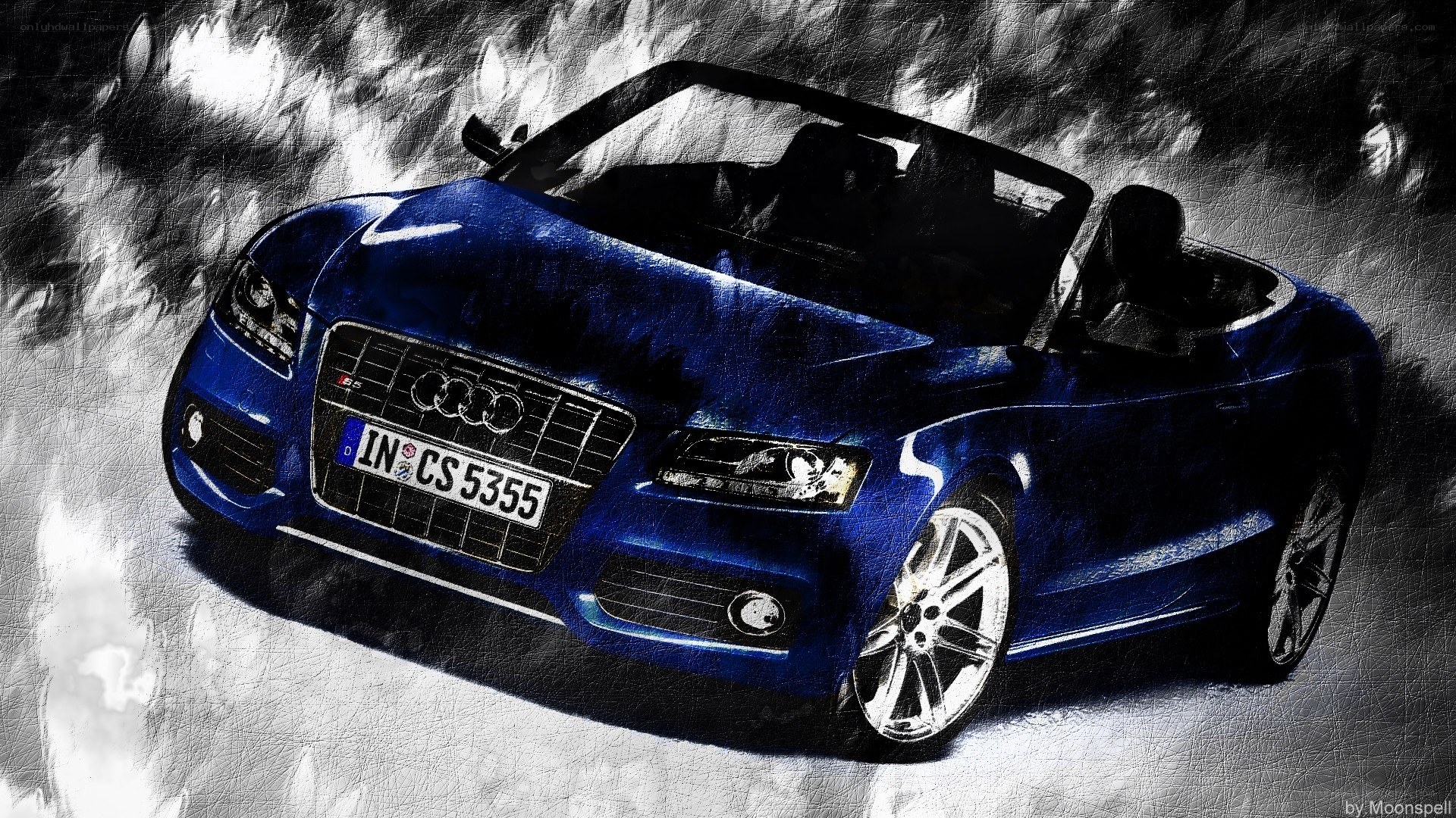 Blue Audi convertible car