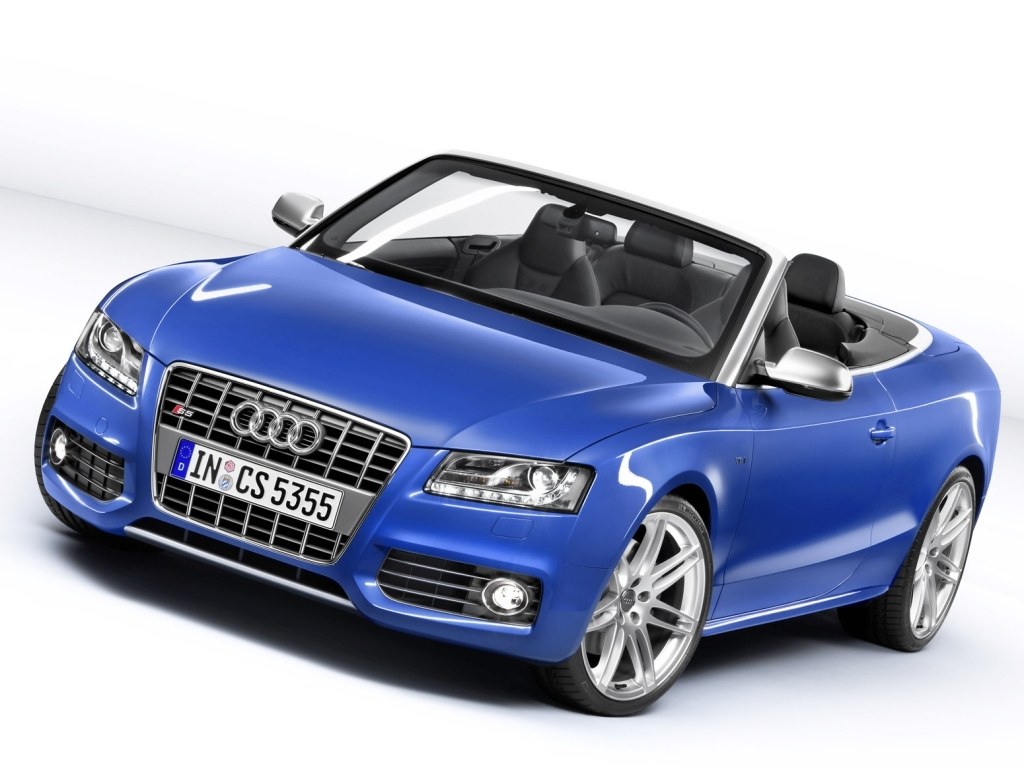 blue audi convertible car