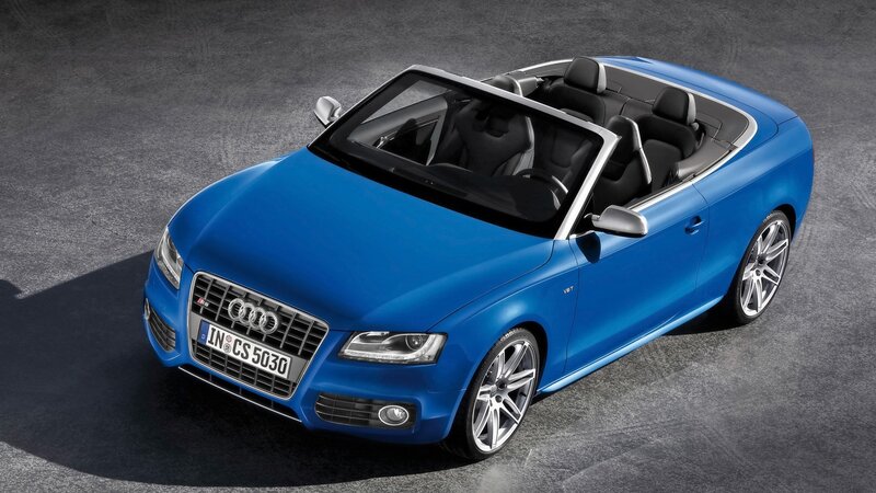 blue audi convertible car