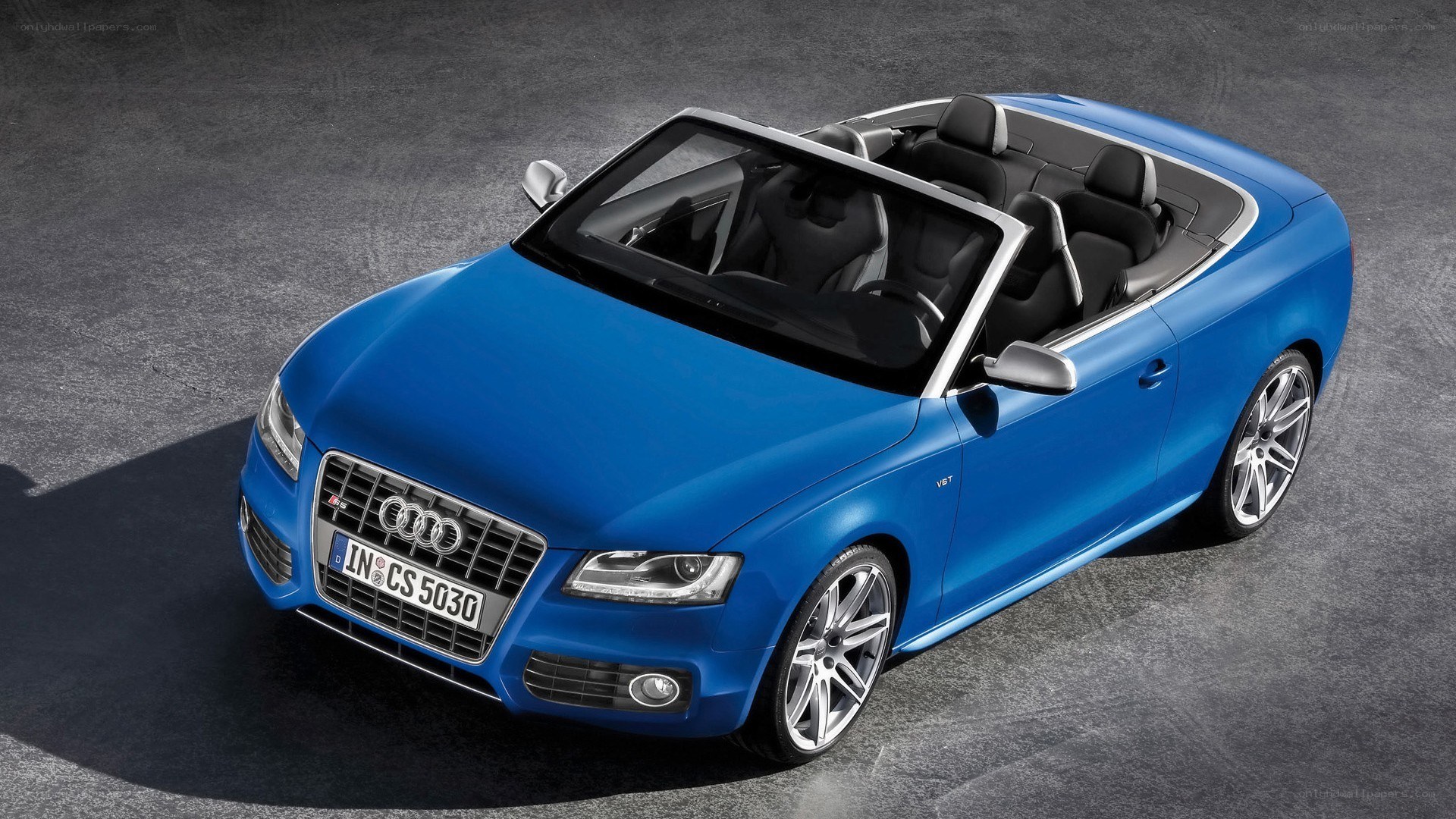 blue audi convertible car