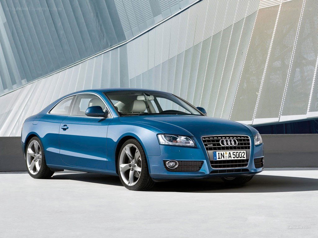 blue audi coupe car