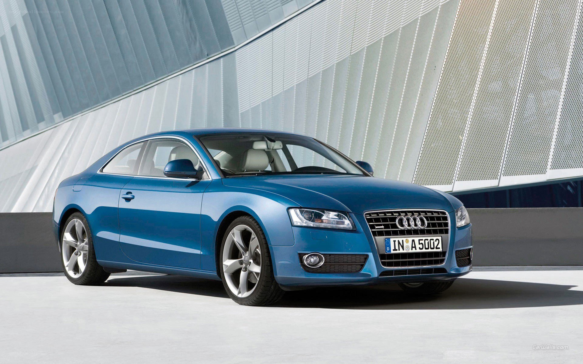 blue audi coupe car