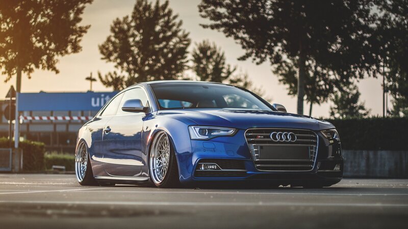 Blue Audi Coupe Car — Dramatic