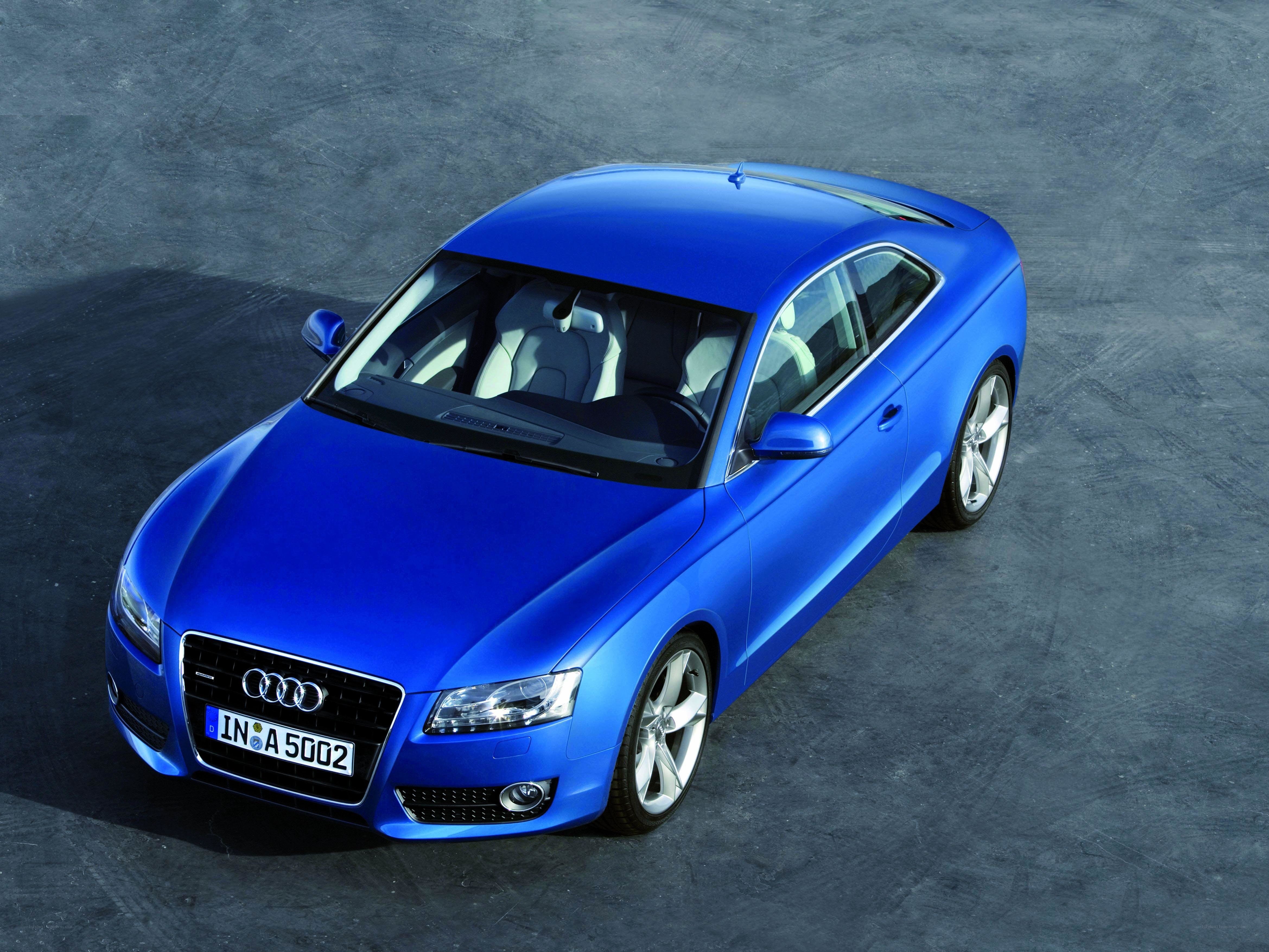 Blue Audi coupe car