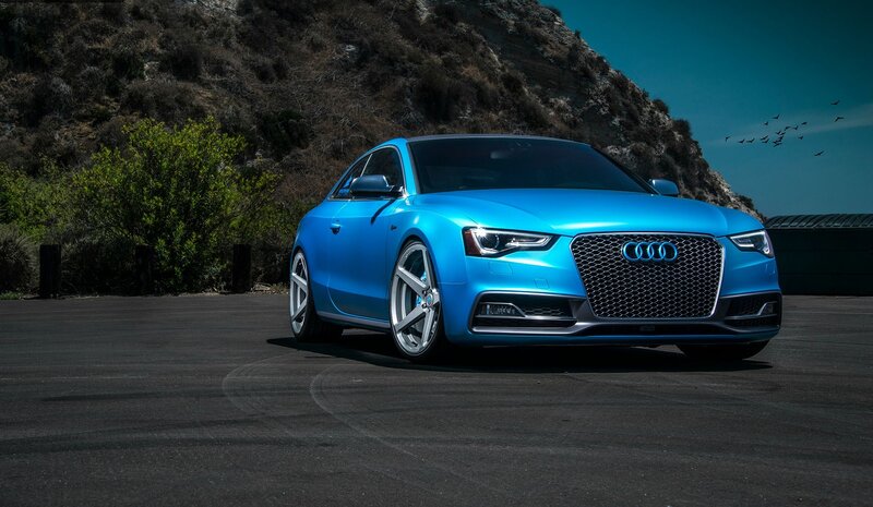 Blue Audi Coupe — Dramatic