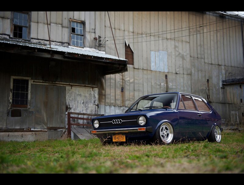 Blue Audi Hatchback — Dramatic