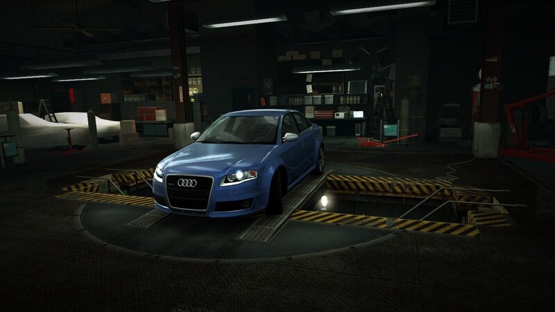 Blue Audi on Lift