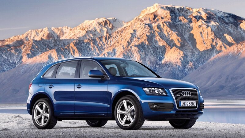 Blue Audi Q5 Suv — Dramatic, Sunset