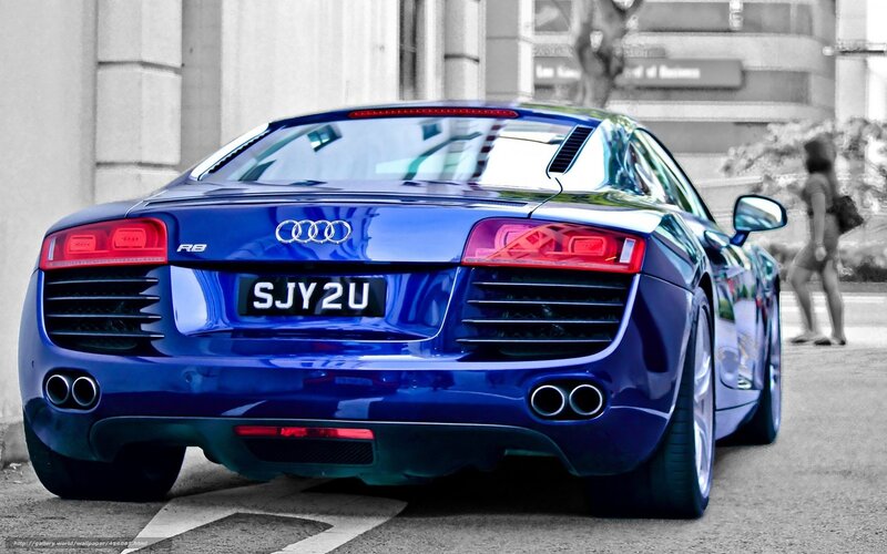 Blue Audi R8 Car — Dramatic