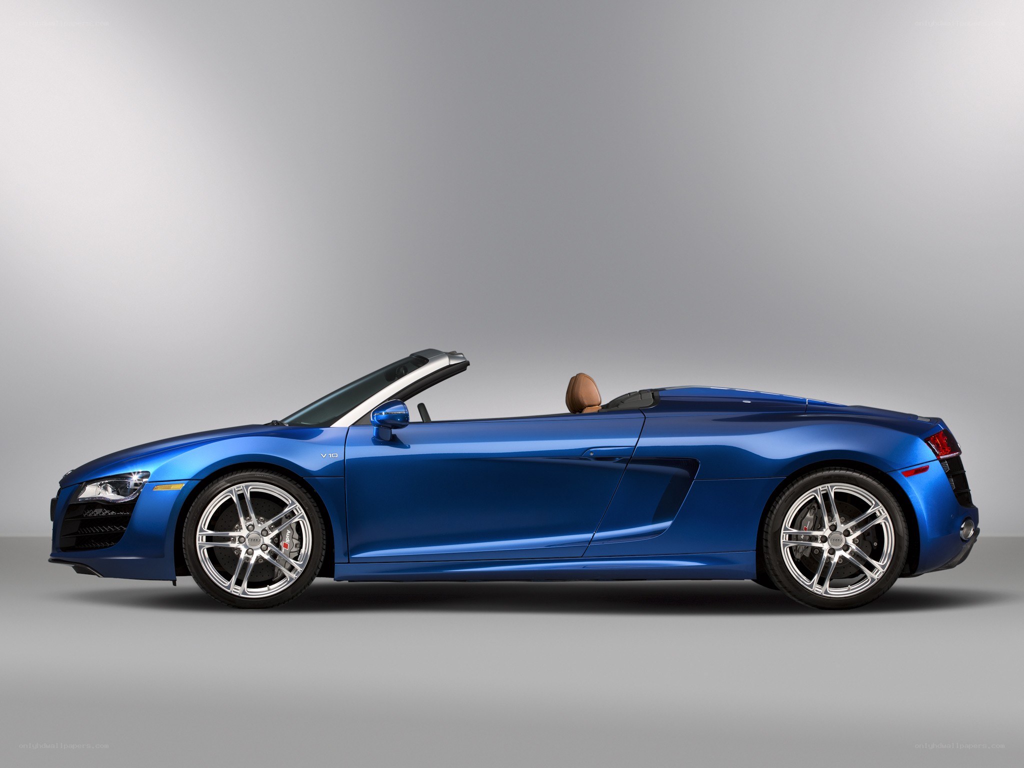 blue audi r8 convertible