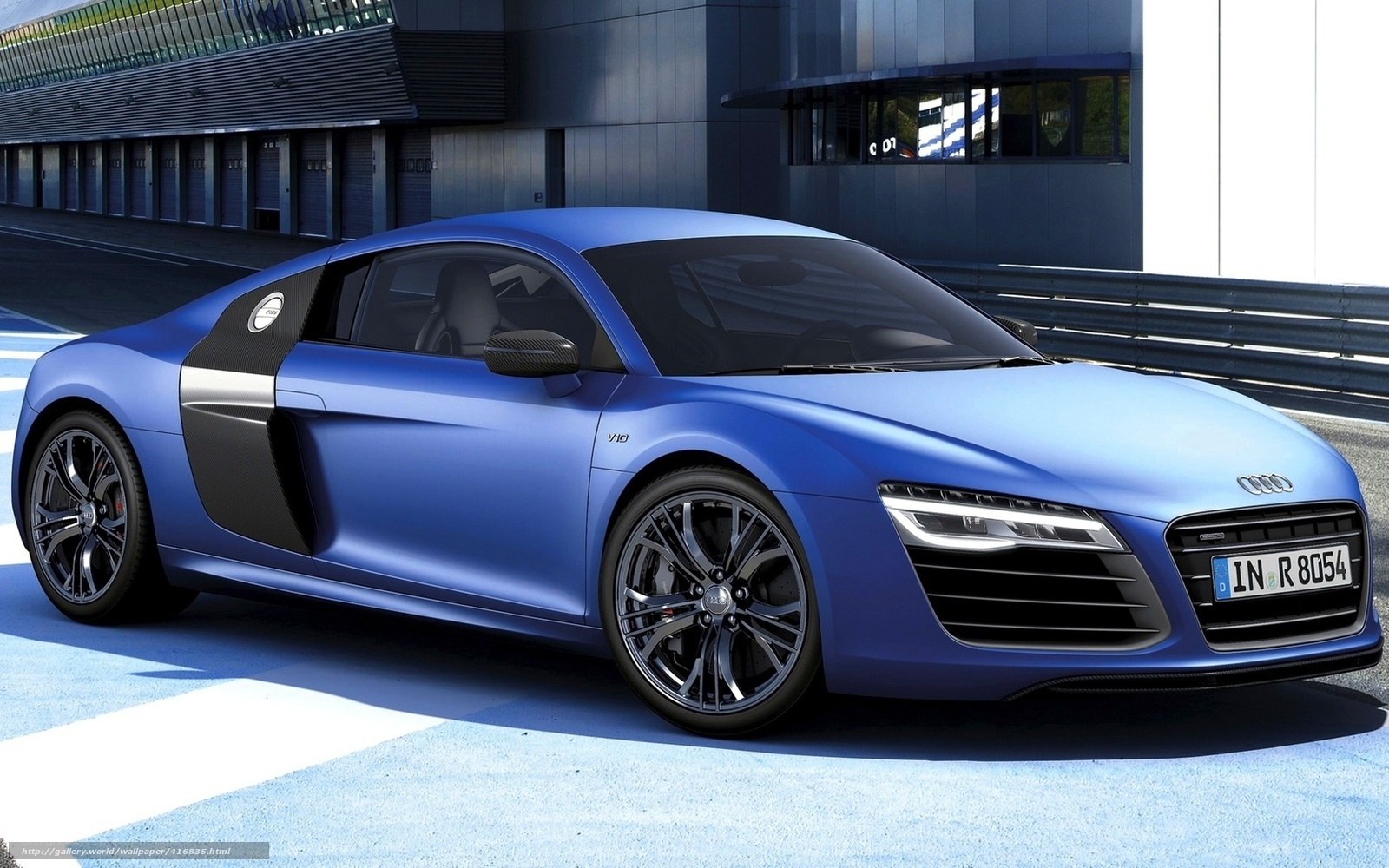 Blue Audi R8 sports car