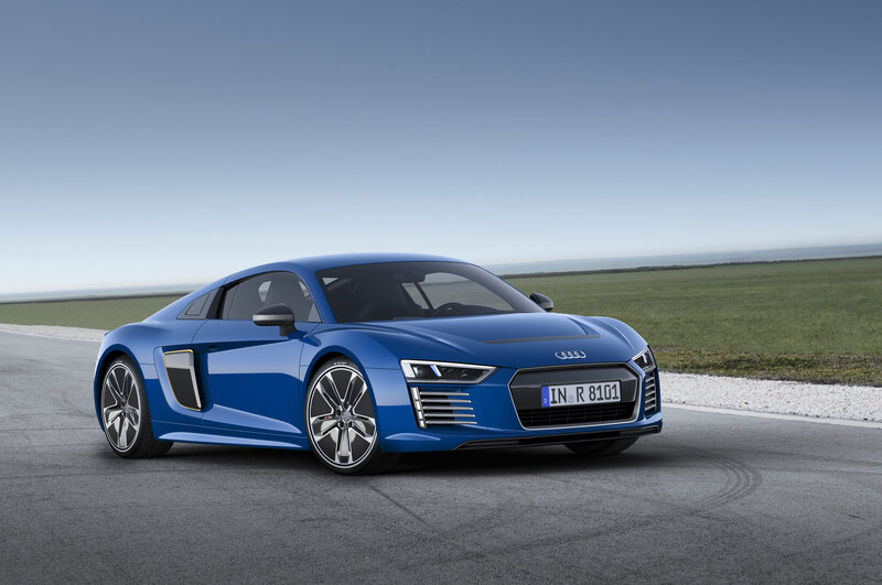 Blue Audi R8 sports car