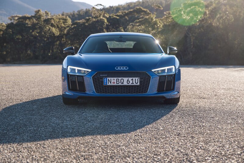 Blue Audi R8 sports car
