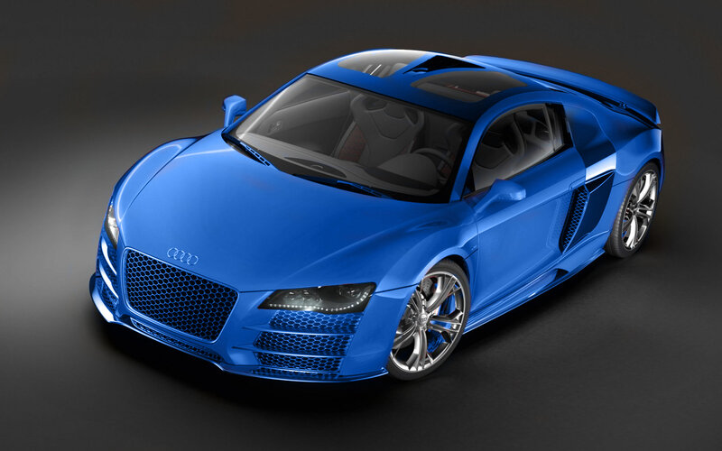 Blue Audi R8 sports car