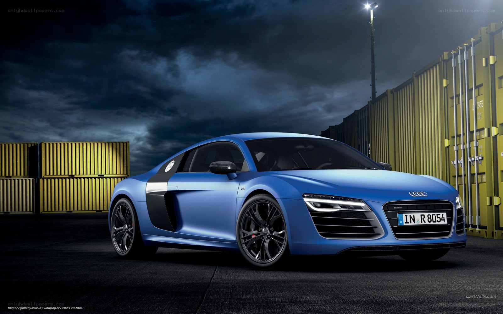 Blue Audi R8 sports car