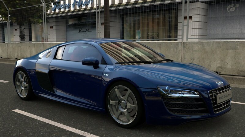 Blue Audi R8 sports car