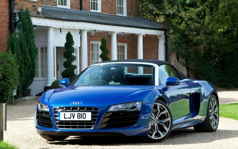 Blue Audi R8 sports car