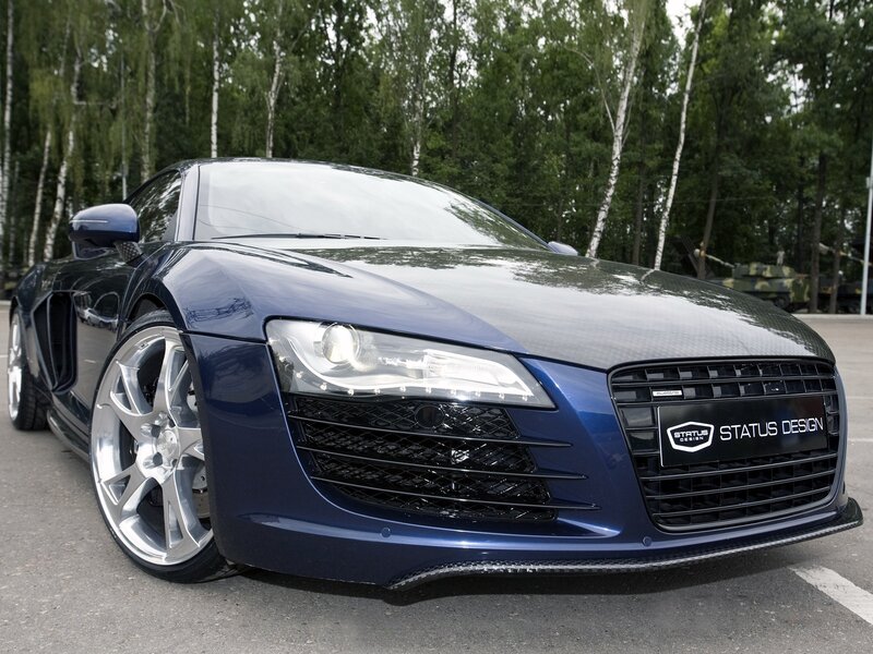 Blue Audi R8 sports car