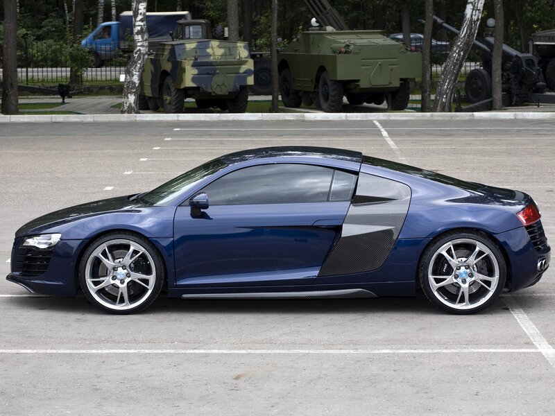 Blue Audi R8 sports car