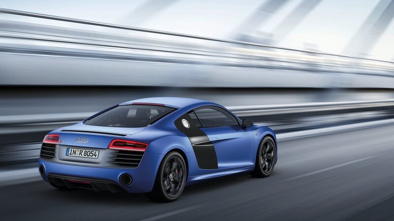 Blue Audi R8 sports car