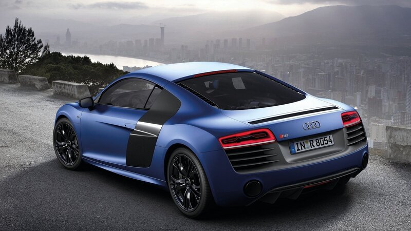 Blue Audi R8 sports car