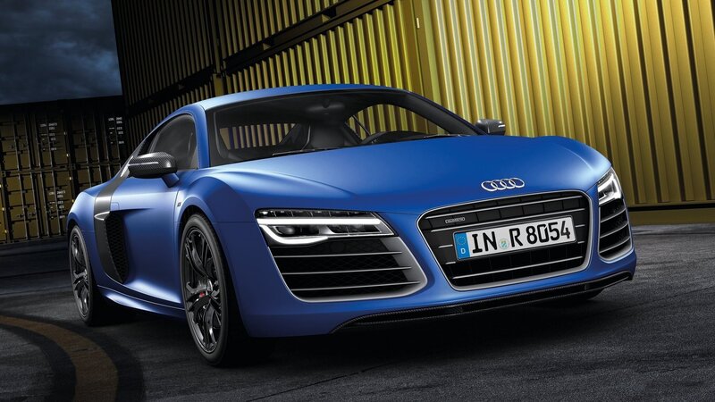 Blue Audi R8 sports car