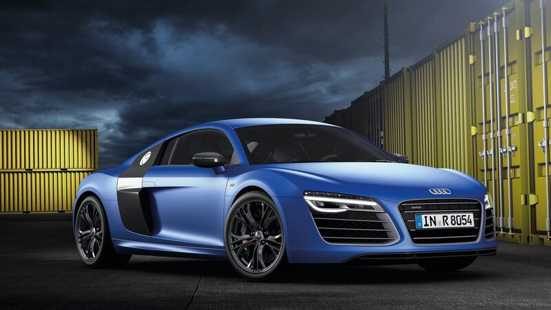 Blue Audi R8 sports car