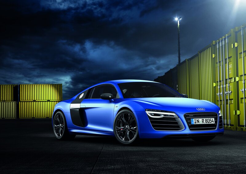 Blue Audi R8 sports car