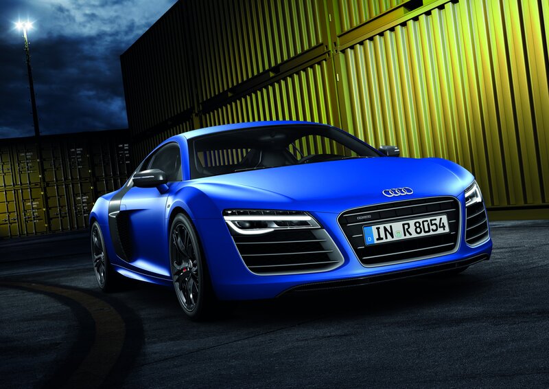 Blue Audi R8 sports car