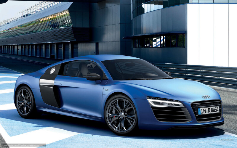 Blue Audi R8 sports car