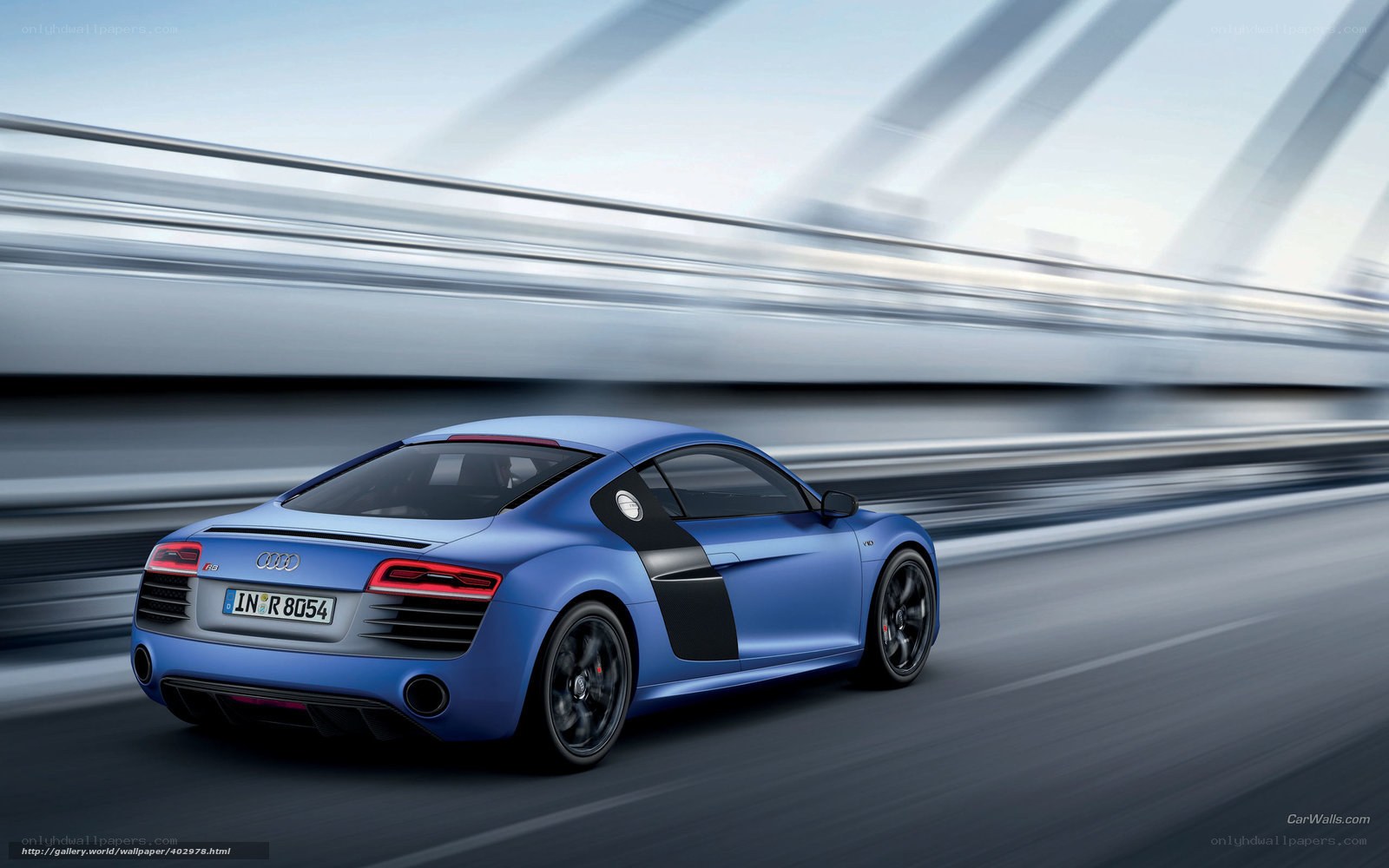 blue audi r8 sports car