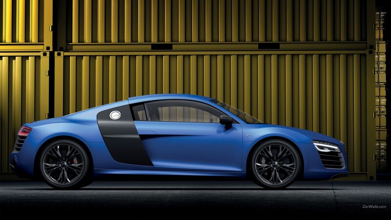 Blue Audi R8 sports car