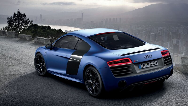 Blue Audi R8 sports car