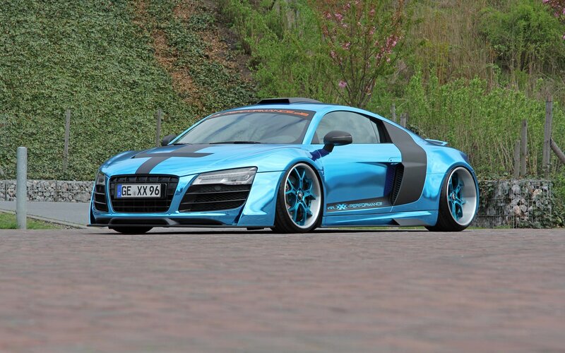 Blue Audi R8 sports car
