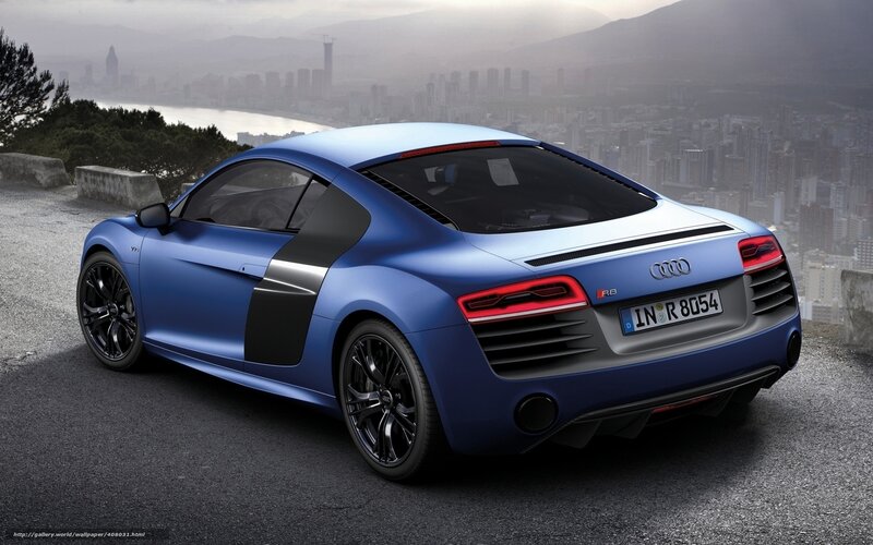 Blue Audi R8 sports car